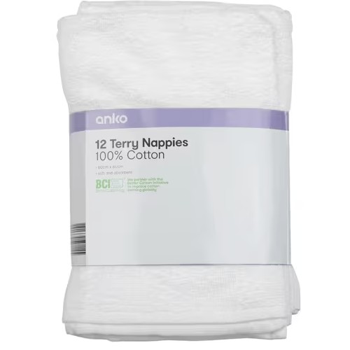 Cotton Terry Nappies